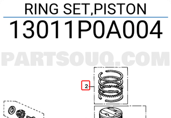 Honda 13011P0A004 RING SET,PISTON