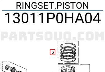 Honda 13011P0HA04 RINGSET,PISTON