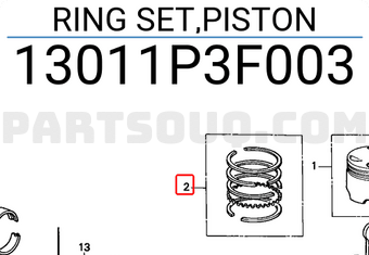 Honda 13011P3F003 RING SET,PISTON