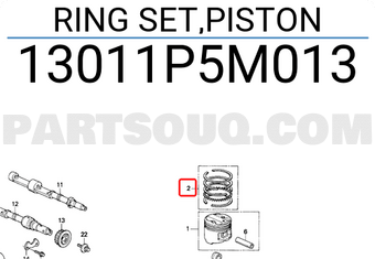Honda 13011P5M013 RING SET,PISTON