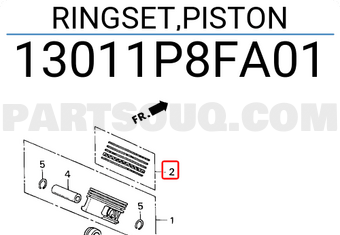 Honda 13011P8FA01 RINGSET,PISTON