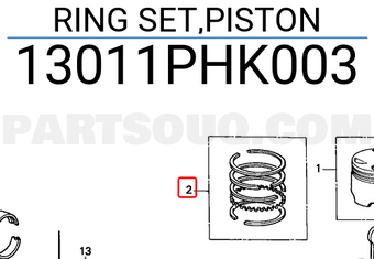 Honda 13011PHK003 RING SET,PISTON