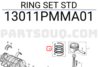 Honda 13011PMMA01 RING SET STD