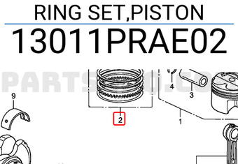 Honda 13011PRAE02 RING SET,PISTON