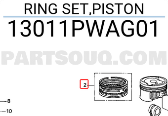 Honda 13011PWAG01 RING SET,PISTON