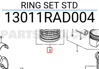 Honda 13011RAD004 RING SET STD