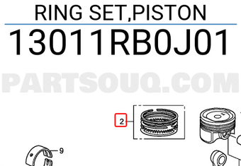 Honda 13011RB0J01 RING SET,PISTON