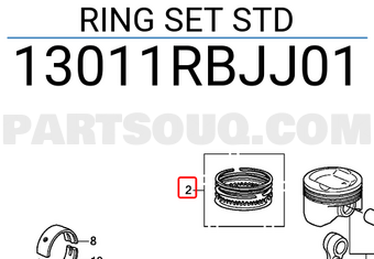 Honda 13011RBJJ01 RING SET STD
