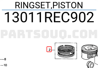 Honda 13011REC902 RINGSET,PISTON