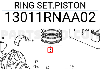 Honda 13011RNAA02 RING SET,PISTON