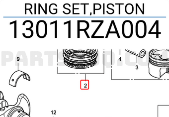 Honda 13011RZA004 RING SET,PISTON