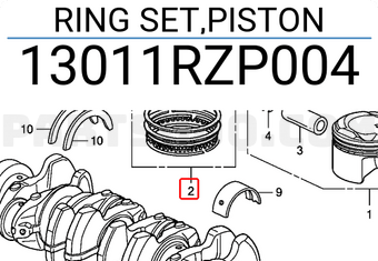 Honda 13011RZP004 RING SET,PISTON