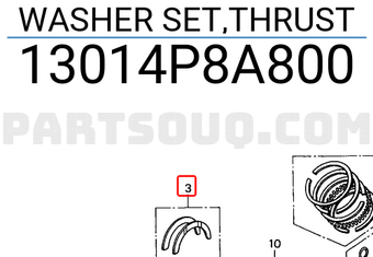 Honda 13014P8A800 WASHER SET,THRUST