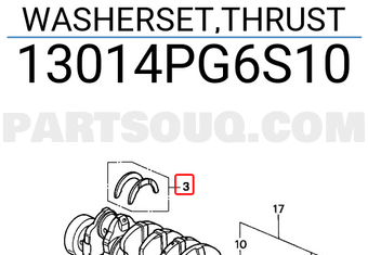 Honda 13014PG6S10 WASHERSET,THRUST