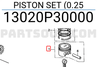 Honda 13020P30000 PISTON SET (0.25