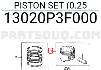 Honda 13020P3F000 PISTON SET (0.25