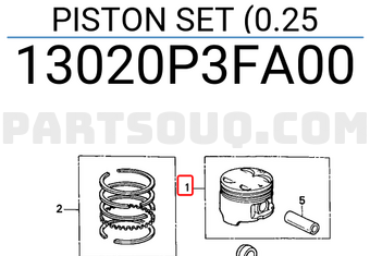 Honda 13020P3FA00 PISTON SET (0.25