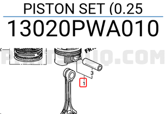 Honda 13020PWA010 PISTON SET (0.25