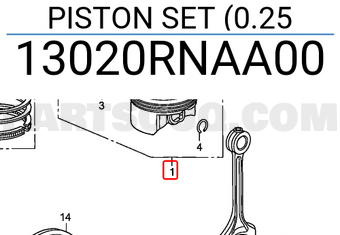 Honda 13020RNAA00 PISTON SET (0.25