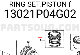Honda 13021P04G02 RING SET,PISTON