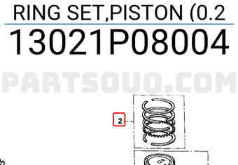Honda 13021P08004 RING SET,PISTON (0.2