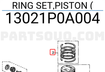Honda 13021P0A004 RING SET,PISTON