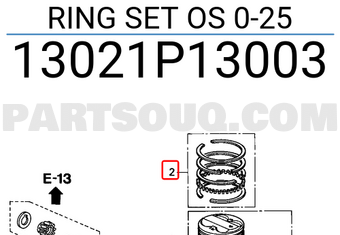 Honda 13021P13003 RING SET OS 0-25