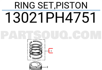 Honda 13021PH4751 RING SET,PISTON