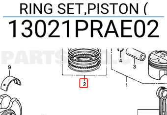 Honda 13021PRAE02 RING SET,PISTON