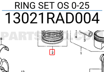Honda 13021RAD004 RING SET OS 0-25