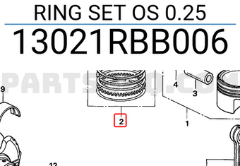 Honda 13021RBB006 RING SET OS 0.25