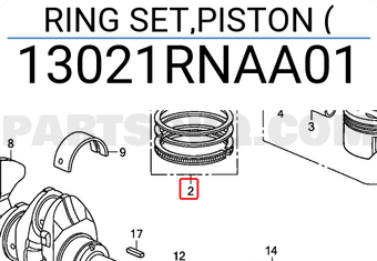 Honda 13021RNAA01 RING SET,PISTON