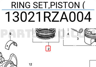 Honda 13021RZA004 RING SET,PISTON