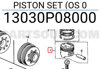 Honda 13030P08000 PISTON SET (OS 0