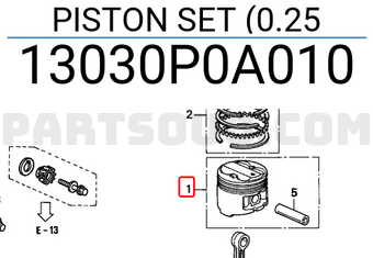 Honda 13030P0A010 PISTON SET (0.25