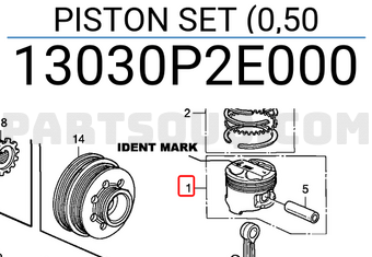 Honda 13030P2E000 PISTON SET (0,50
