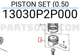 Honda 13030P2P000 PISTON SET (0.50
