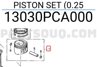 Honda 13030PCA000 PISTON SET (0.25