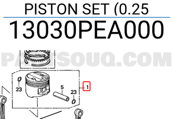 Honda 13030PEA000 PISTON SET (0.25