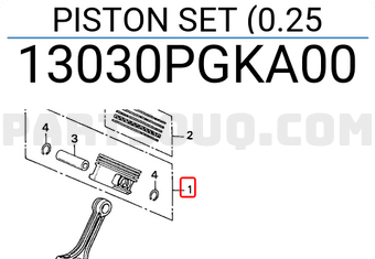 Honda 13030PGKA00 PISTON SET (0.25