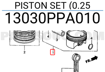 Honda 13030PPA010 PISTON SET (0.25