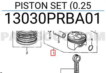 Honda 13030PRBA01 PISTON SET (0.25