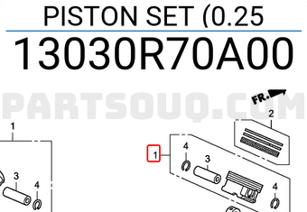 Honda 13030R70A00 PISTON SET (0.25