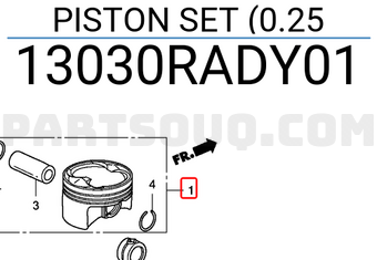 Honda 13030RADY01 PISTON SET (0.25