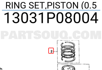 Honda 13031P08004 RING SET,PISTON (0.5