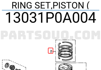 Honda 13031P0A004 RING SET,PISTON