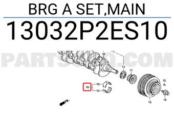 Honda 13032P2ES10 BRG A SET,MAIN