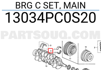 Honda 13034PC0S20 BRG C SET, MAIN
