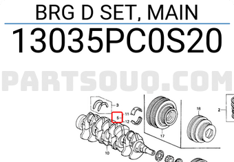Honda 13035PC0S20 BRG D SET, MAIN