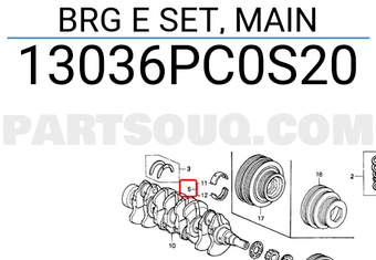 Honda 13036PC0S20 BRG E SET, MAIN